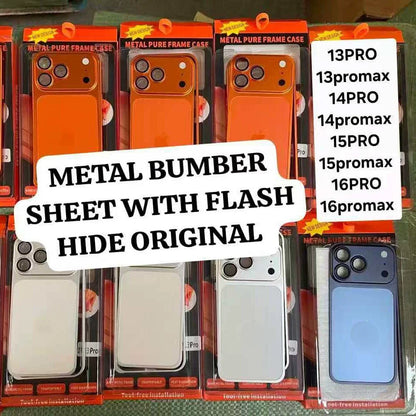 New Metal Alloy Frame Bumper Phone Case for IPhone 17 16 15 14 13 12 Pro Change To 18 Pro Shockproof Protective Border Cover
